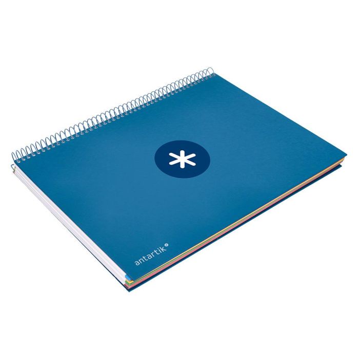 Cuaderno Espiral A4 Micro Antartik Tapa Forrada 120H 90 gr Horizontal 5 Bandas 4 Taladros Color Azul Oscuro 5