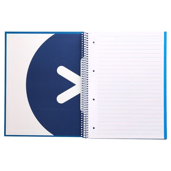 Cuaderno Espiral A4 Micro Antartik Tapa Forrada 120H 90 gr Horizontal 5 Bandas 4 Taladros Color Azul Oscuro 6