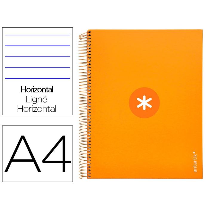 Cuaderno Espiral A4 Micro Antartik Tapa Forrada120H 100 gr Horizontal 5 Banda4 Taladros Color Mostaza