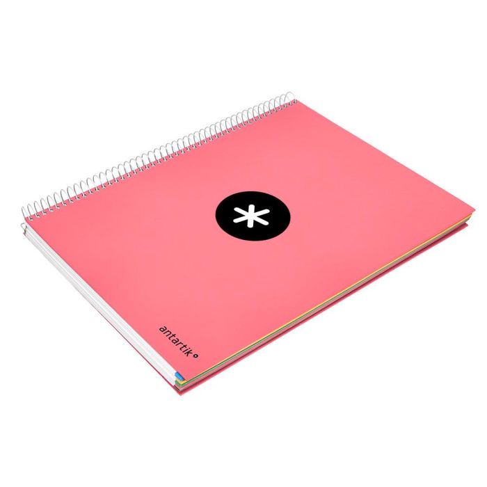 Cuaderno Espiral A4 Micro Antartik Tapa Forrada 120H 100 gr Liso 5 Bandas 4 Taladros Color Coral 2