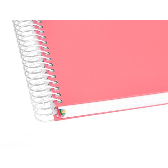 Cuaderno Espiral A4 Micro Antartik Tapa Forrada 120H 100 gr Liso 5 Bandas 4 Taladros Color Coral 4