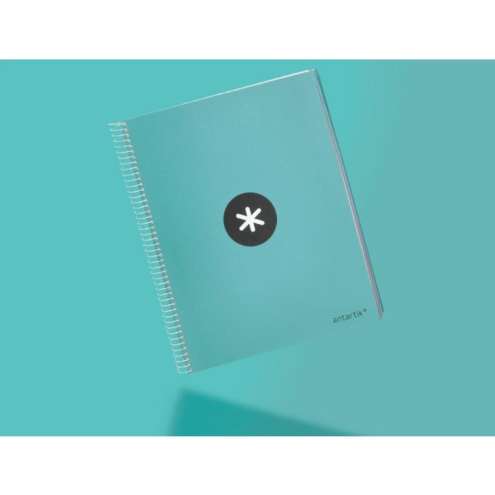 Cuaderno Espiral A4 Micro Antartik Tapa Forrada 120H 90 gr Liso 5 Bandas 4 Taladros Color Menta 8