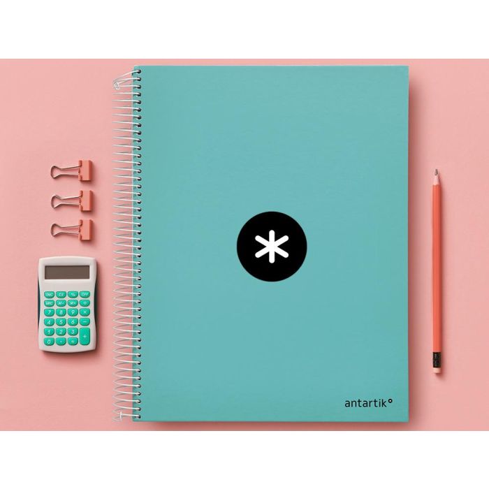 Cuaderno Espiral A4 Micro Antartik Tapa Forrada 120H 90 gr Liso 5 Bandas 4 Taladros Color Menta 9