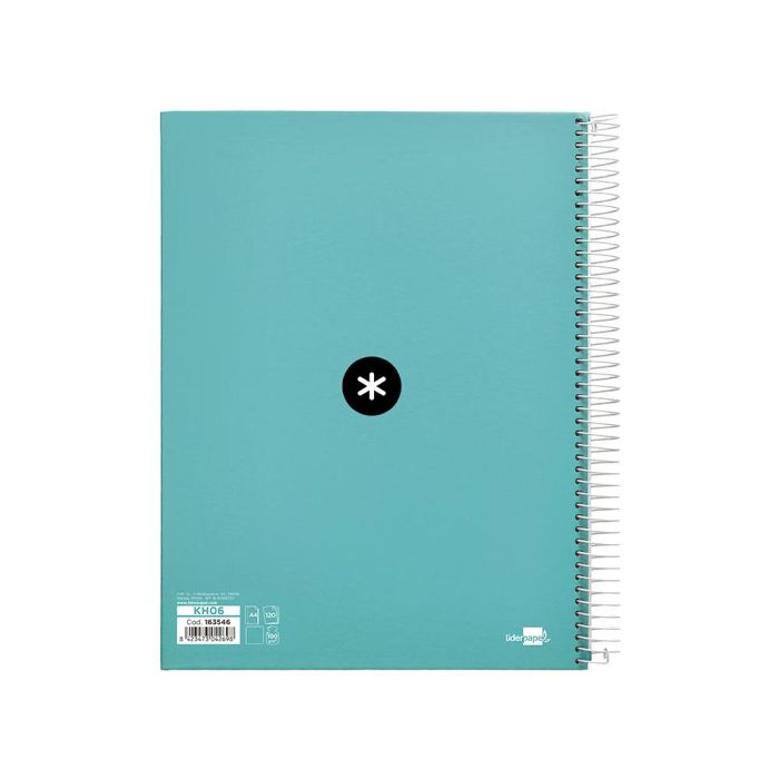 Cuaderno Espiral A4 Micro Antartik Tapa Forrada 120H 90 gr Liso 5 Bandas 4 Taladros Color Menta 2