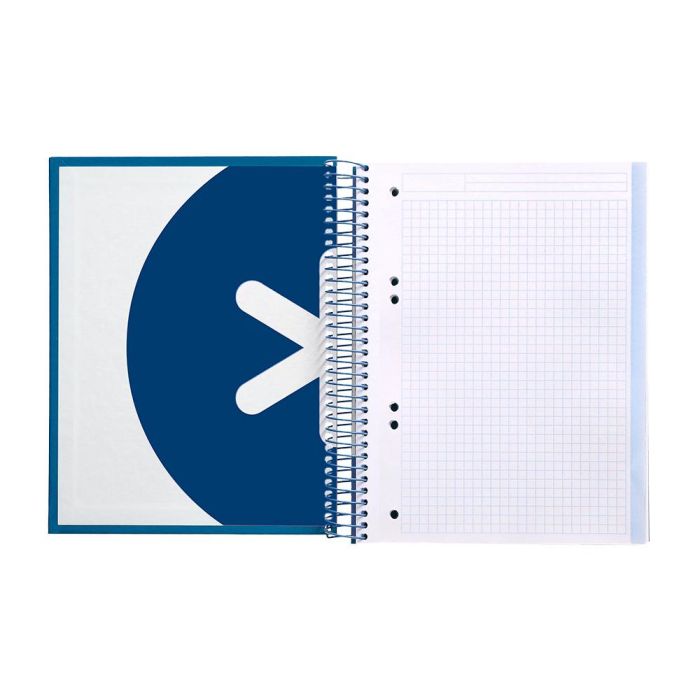 Cuaderno Espiral A5 Micro Antartik Tapa Forrada120H 90 gr Cuadro 5 mm 5 Bandas6 Taladros Color Azul Oscuro 6