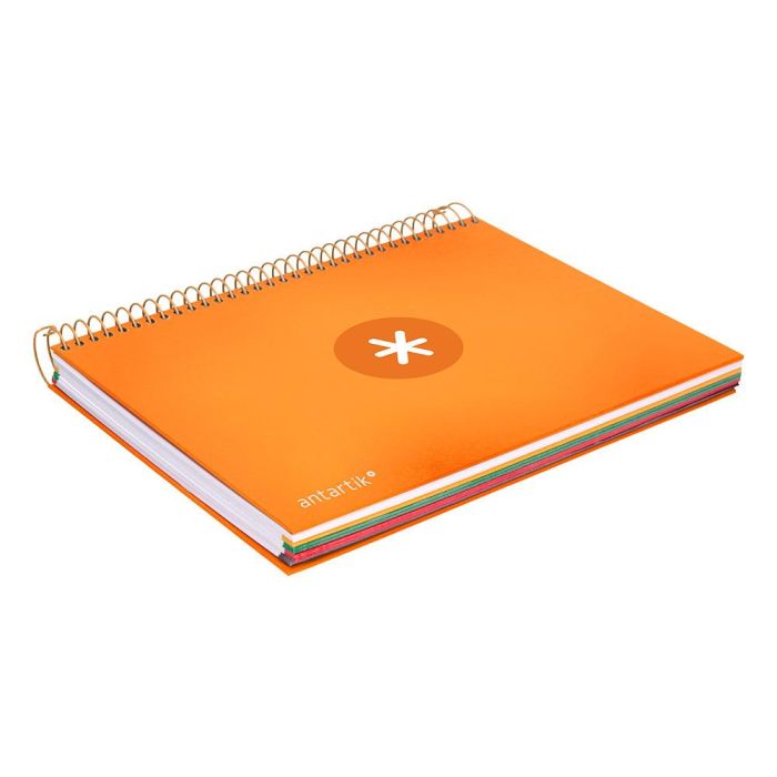 Cuaderno Espiral A5 Micro Antartik Tapa Forrada120H 90 gr Cuadro 5 mm 5 Bandas6 Taladros Color Mostaza 2