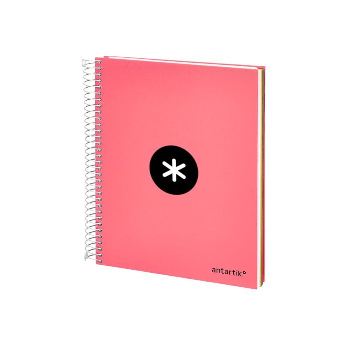 Cuaderno Espiral A5 Micro Antartik Tapa Forrada120H 100 gr Horizontal 5 Banda6 Taladros Color Coral 3