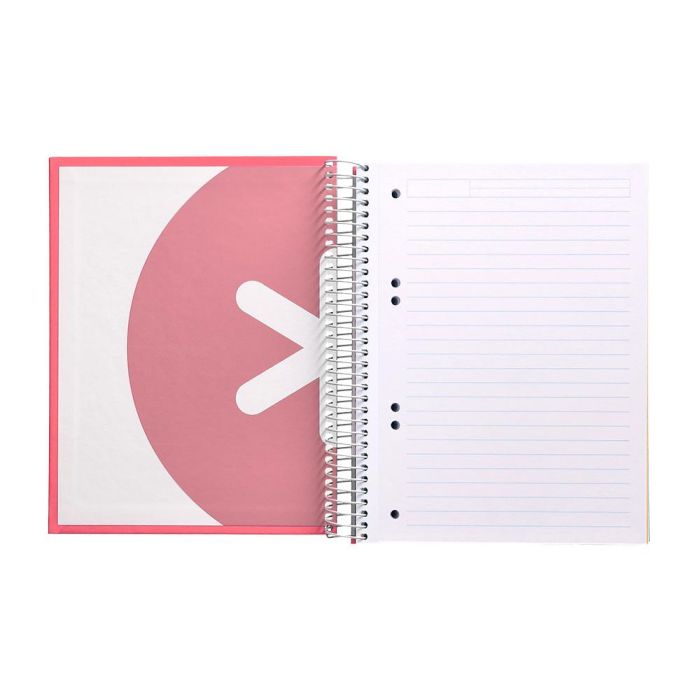 Cuaderno Espiral A5 Micro Antartik Tapa Forrada120H 100 gr Horizontal 5 Banda6 Taladros Color Coral 6