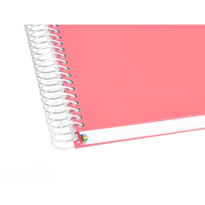 Cuaderno Espiral A5 Micro Antartik Tapa Forrada120H 100 gr Horizontal 5 Banda6 Taladros Color Coral 7