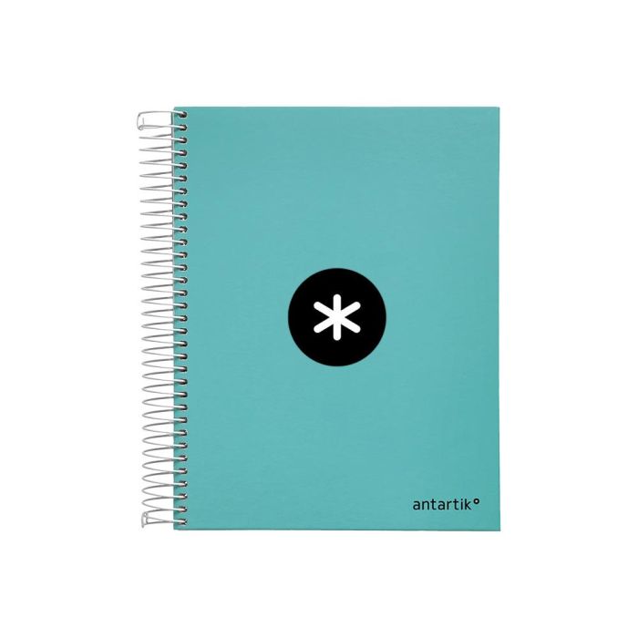 Cuaderno Espiral A5 Micro Antartik Tapa Forrada120H 90 gr Liso 5 Bandas 6 Taladros Color Menta 1