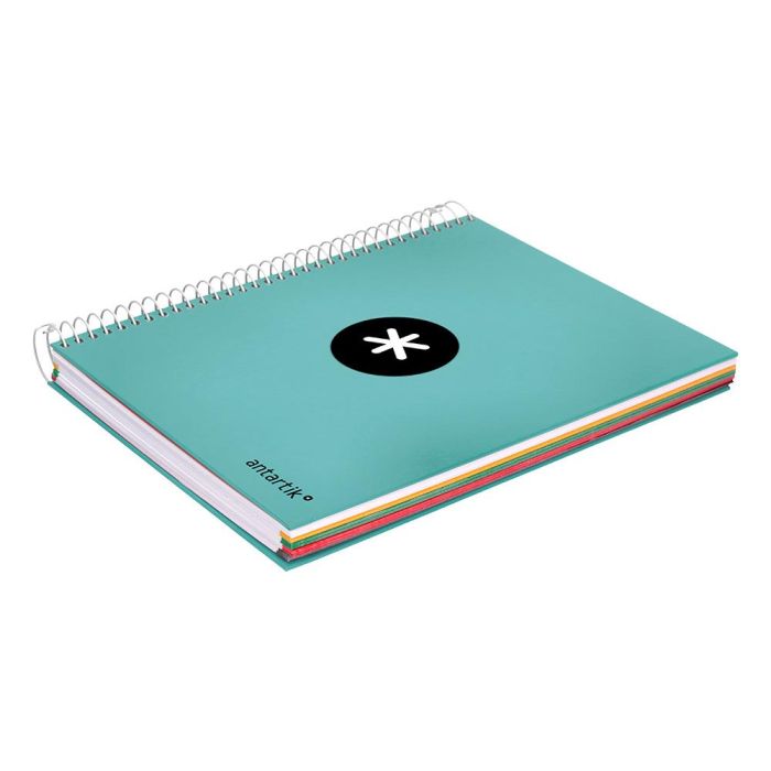 Cuaderno Espiral A5 Micro Antartik Tapa Forrada120H 90 gr Liso 5 Bandas 6 Taladros Color Menta 5