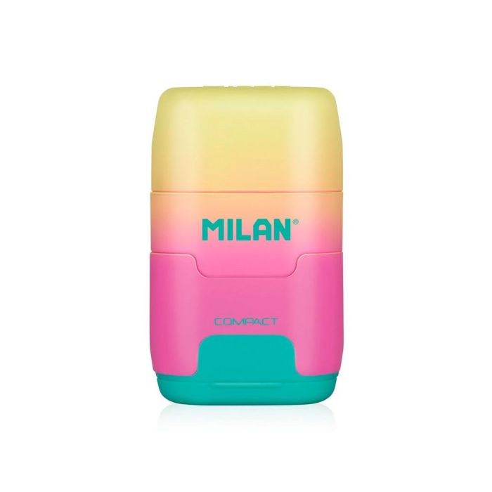 Sacapuntas Milan Compact Sunset Plastico 2 Usos Con Goma De Borrar Colores Surtidos 1