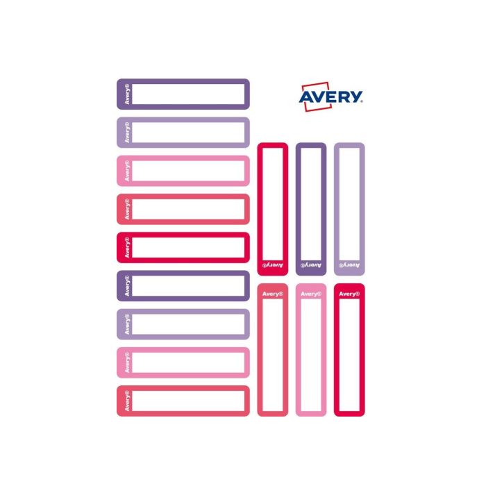 Avery etiquetas permanentes 50x10mm manual para bolígrafos y lápices 15 x 2h rosa/violeta 1