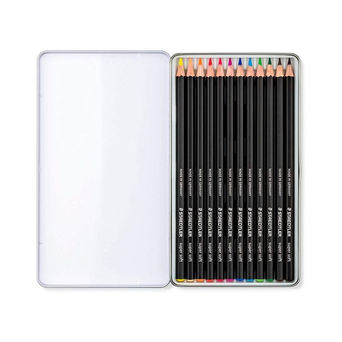 Lapices De Colores Staedtler Super Soft Caja Metal De 12 Colores Surtidos 2