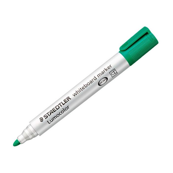 Rotulador Staedtler Lumocolor 351 Para Pizarra Blanca Punta Redonda 2 mm Recargable Color Verde Claro 10 unidades 2