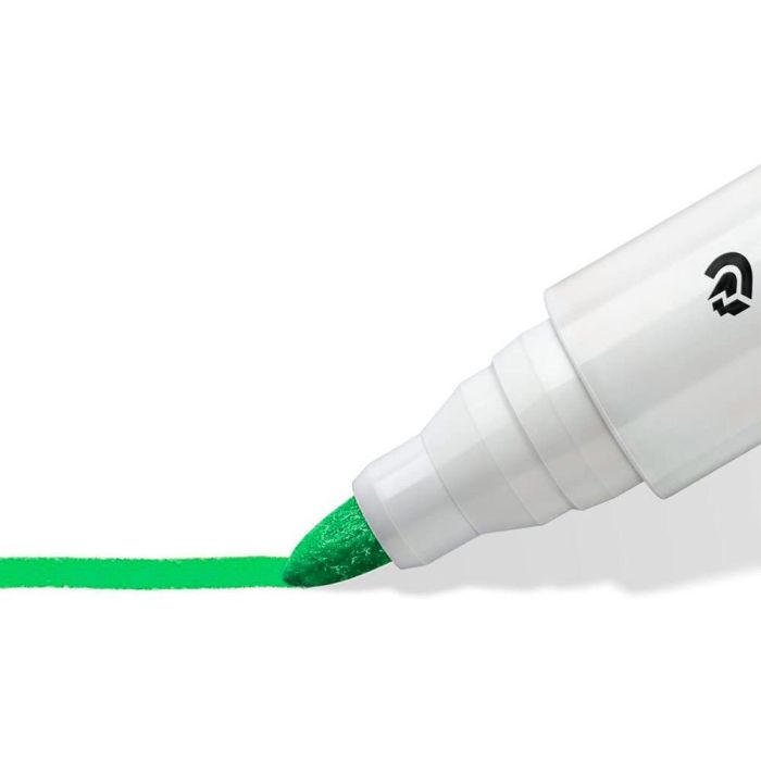 Rotulador Staedtler Lumocolor 351 Para Pizarra Blanca Punta Redonda 2 mm Recargable Color Verde Claro 10 unidades 4