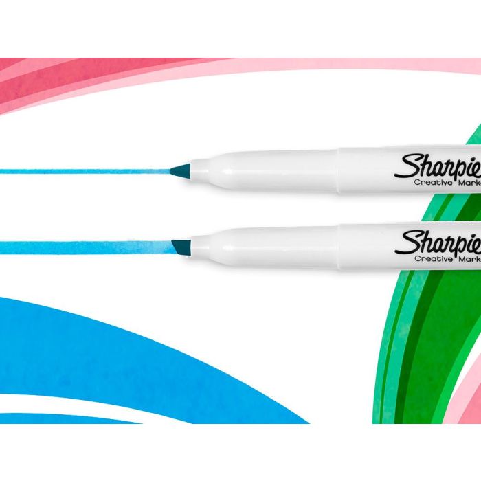 Rotulador Sharpie Permanente S-Note Punta Biselada Trazo 1,2 -3,87 mm Blister 20 Unidades Colores Surtidos 2