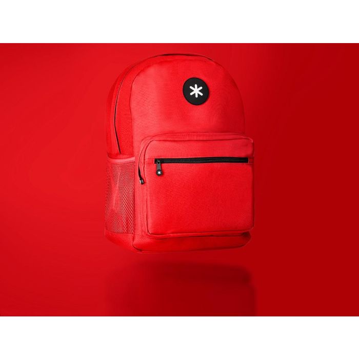 Cartera Antartik Mochila Con Asa Y Bolsillo Frontal Concremallera Color Rojo 320x140X430 mm 2