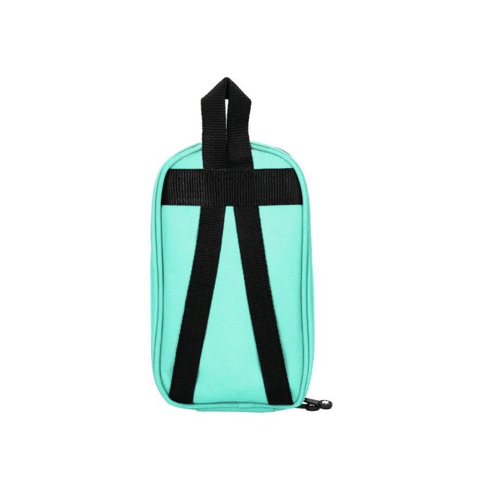 Bolso Escolar Portatodo Antartik Forma De Mochila Con Bolsillo Y 4 Departamentos Color Menta 230x50X120 mm 2