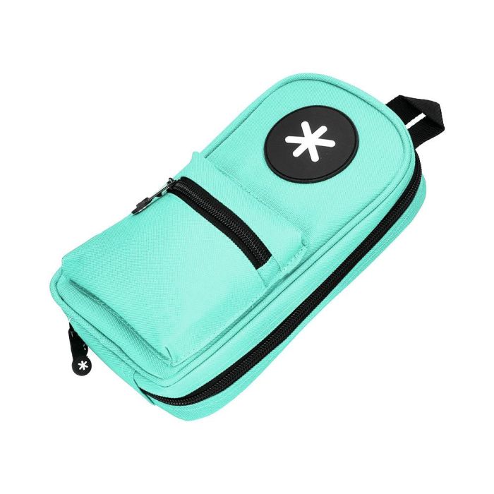 Bolso Escolar Portatodo Antartik Forma De Mochila Con Bolsillo Y 4 Departamentos Color Menta 230x50X120 mm 4