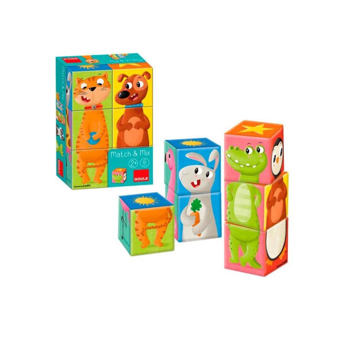 Puzle Goula Cubos De Carton Apilables Match&Mix 6 Piezas 3