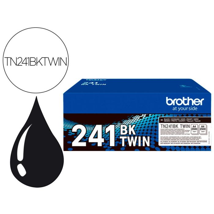 Tóner Original Brother TN241BKTWIN Multipack/ 2x Negro