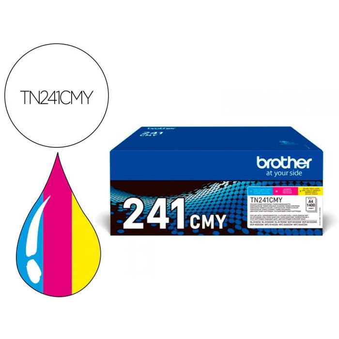 Toner Brother Tn241 cmy Hl3140 - 3170 - 3150 - Dcp9020 - Mfc9140 - 9330 - 9340 Cian Magenta Yellow 1500 Paginas