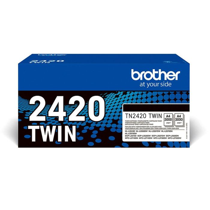 Toner Brother Tn2420Twin Para Dcp-L2510- 2530 - 2550 - Hl-L2375 Negro 3000 Paginas Pack 2 Unidades 1