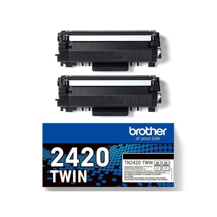 Toner Brother Tn2420Twin Para Dcp-L2510- 2530 - 2550 - Hl-L2375 Negro 3000 Paginas Pack 2 Unidades 2