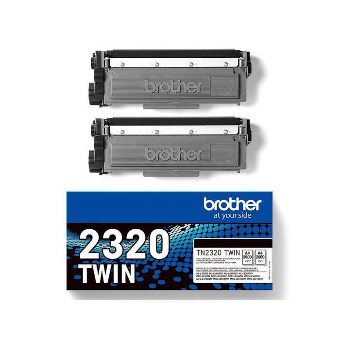 Toner Brother Tn-2320 Dcpl2520Dw -2540D- Mfcl2700Dw - 2720Dw - 2740Dw Negro 2600 Paginas Pack 2 Unidades 2