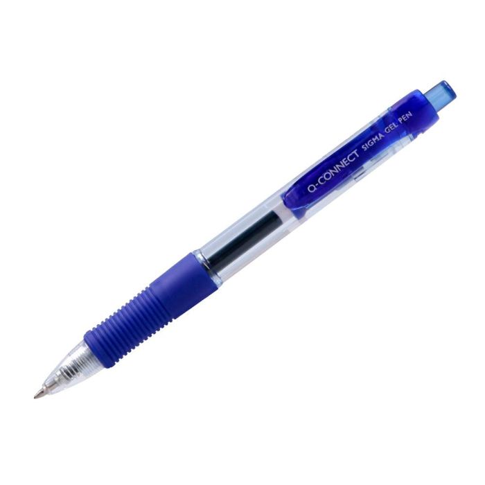 Boligrafo Q-Connect Sigma Retractil Con Sujecion De Caucho Tinta Gel 0,5 mm Color Azul 12 unidades 1