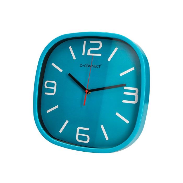 Reloj Q-Connect De Pared De Plastico Redondo 30 cm Movimiento Silencioso Color Azul 1