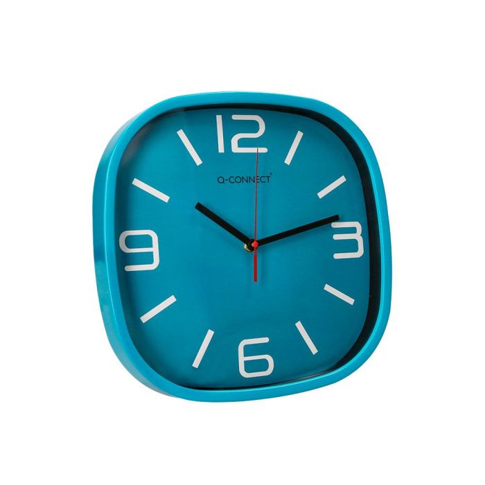 Reloj Q-Connect De Pared De Plastico Redondo 30 cm Movimiento Silencioso Color Azul 3