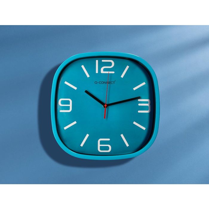 Reloj Q-Connect De Pared De Plastico Redondo 30 cm Movimiento Silencioso Color Azul 6