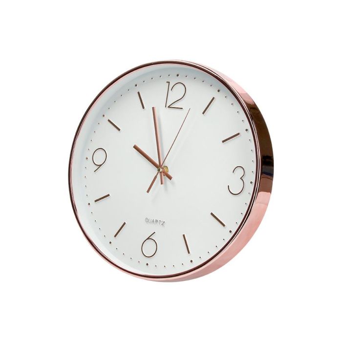 Reloj Q-Connect De Pared Metalico Redondo 30,5 cm Movimiento Silencioso Color Rosa Dorado 2