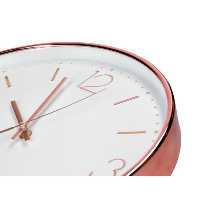 Reloj Q-Connect De Pared Metalico Redondo 30,5 cm Movimiento Silencioso Color Rosa Dorado 5