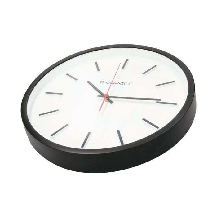 Reloj Q-Connect De Pared De Plastico Redondo 34,4 cm Movimiento Silencioso Color Negro 4