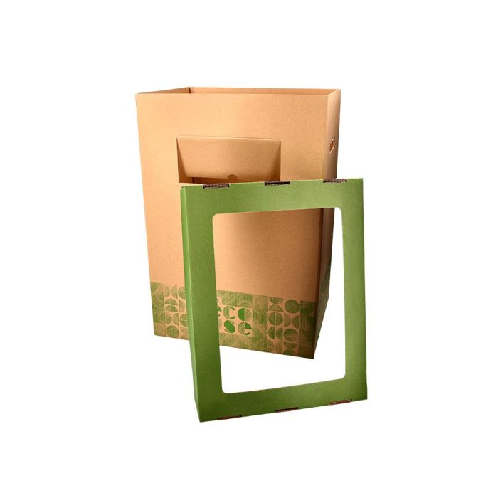 Contenedor Papelera Reciclaje Liderpapel Ecouse Carton 100% Reciclado Y Reciclable 70 Litros 450x350X650 mm 7