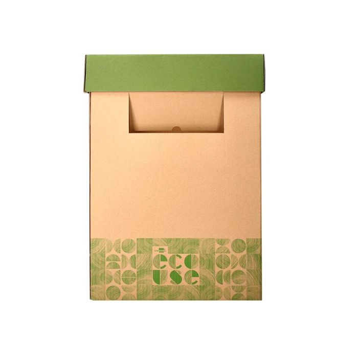 Contenedor Papelera Reciclaje Liderpapel Ecouse Carton 100% Reciclado Y Reciclable 70 Litros 450x350X650 mm 3