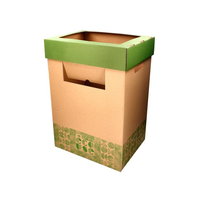 Contenedor Papelera Reciclaje Liderpapel Ecouse Carton 100% Reciclado Y Reciclable 70 Litros 450x350X650 mm 5