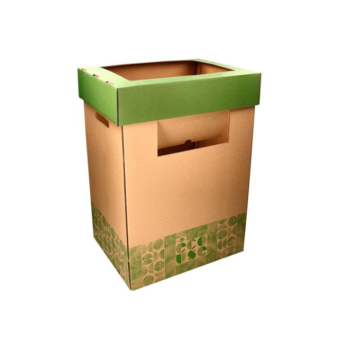 Contenedor Papelera Reciclaje Liderpapel Ecouse Carton 100% Reciclado Y Reciclable 70 Litros 450x350X650 mm 6