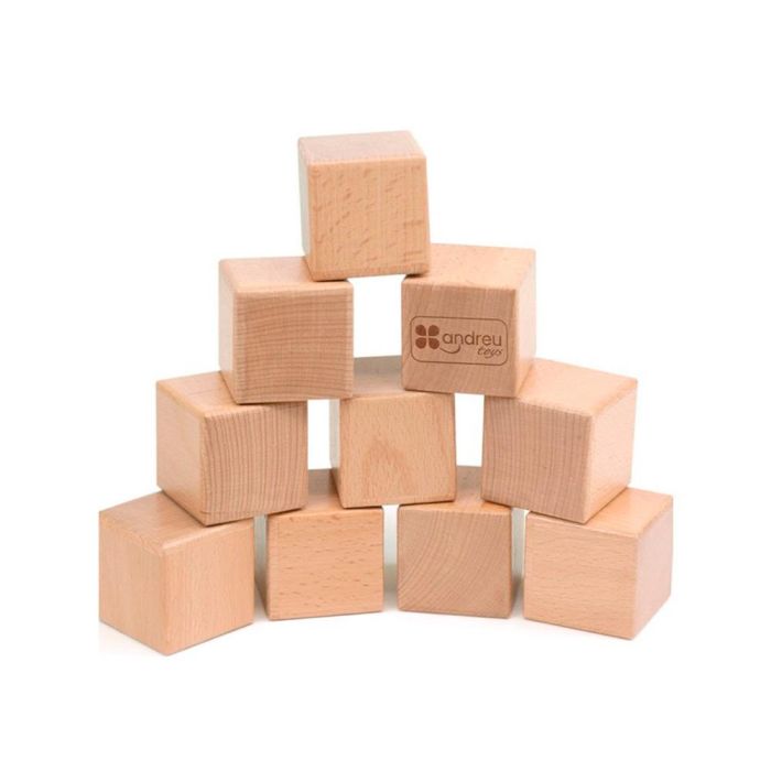 Juego Didactico Andreutoys 10 Cubos Sensoriales Con Sonido Madera 1