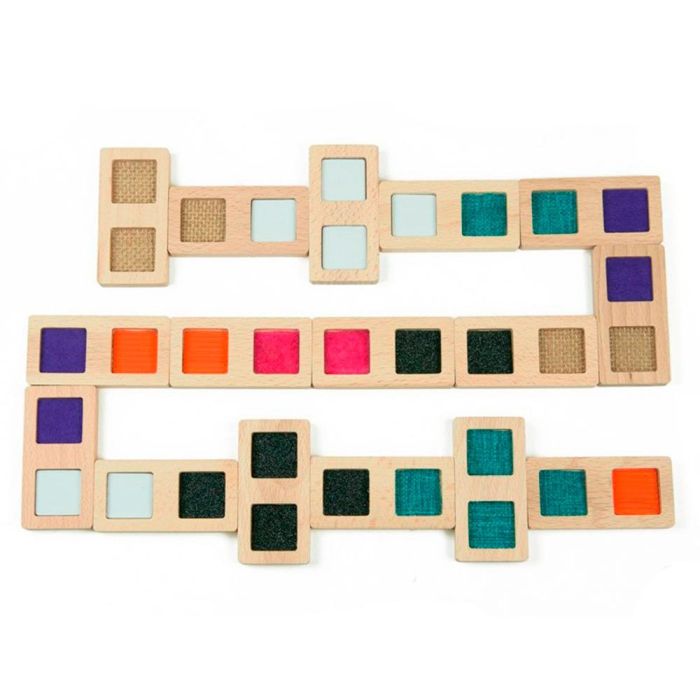 Juego Didactico Andreutoys Domino Sensorial Texturas Madera 28 Piezas 1