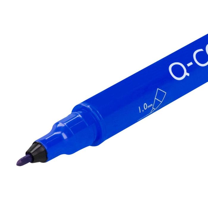 Rotulador Q-Connect Marcador Permanente Doble Punta Color Azul 0,4 mm Y 1 mm 10 unidades 1