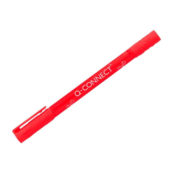 Rotulador Q-Connect Marcador Permanente Doble Punta Color Rojo 0,4 mm Y 1 mm 10 unidades 4