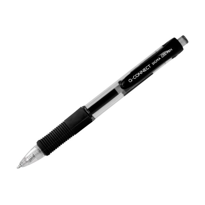 Boligrafo Q-Connect Sigma Retractil Con Sujecion De Caucho Tinta Gel 0,5 mm Color Negro 12 unidades 2