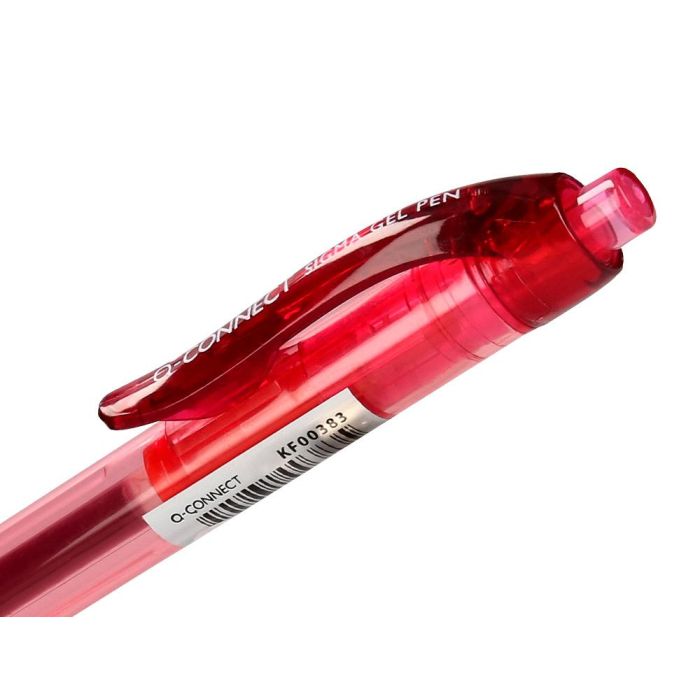 Boligrafo Q-Connect Sigma Retractil Con Sujecion De Caucho Tinta Gel 0,5 mm Color Rojo 12 unidades 1