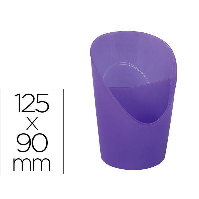 Cubilete Portalapices Esselte Lavanda Translucido Plastico Colour Breeze Redondo Diametro 90 mm Alto 125 mm