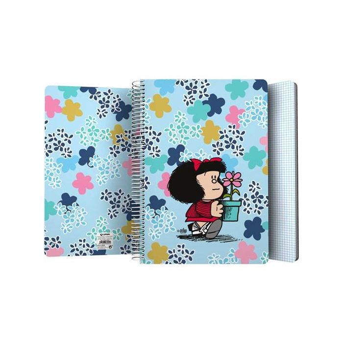 Grafoplás Cuaderno Folio Pp 80H 90 gr 4x4 mm 5 Bandas Color Mafalda 24 Lively Fsc