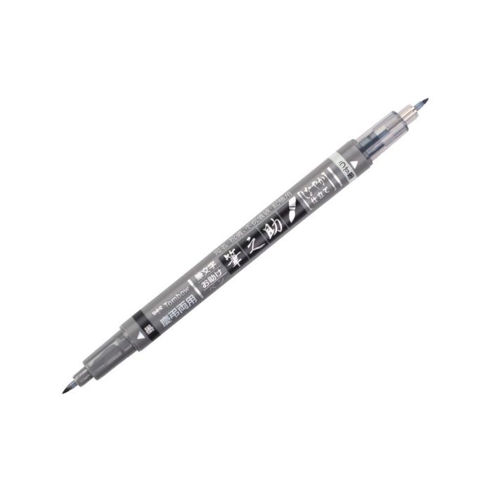 Rotulador Tombow Fudenosuke Tinta Base De Agua Doble Punta Blanda Color Gris-Negro 1